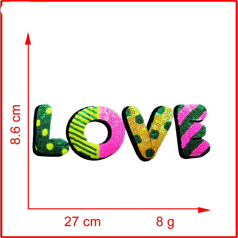 Wholesale  Valentine's Day Bead Embroidery Jewelry Sequin Embroidery Patch Cloth Stickers Clothing Accessories Factory Direct Supply